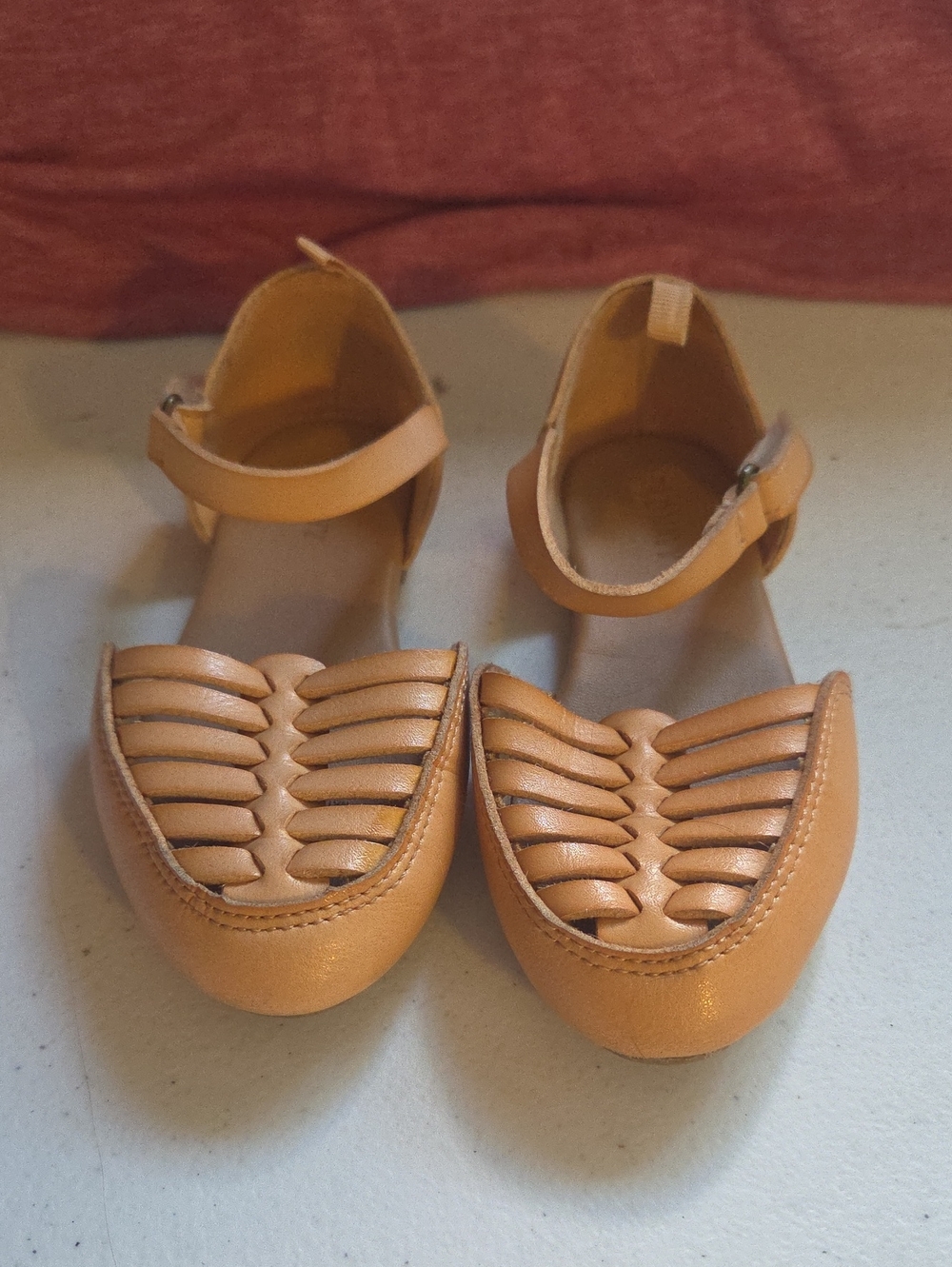 Old Navy Tan Braided Strap Mary Jane Flats